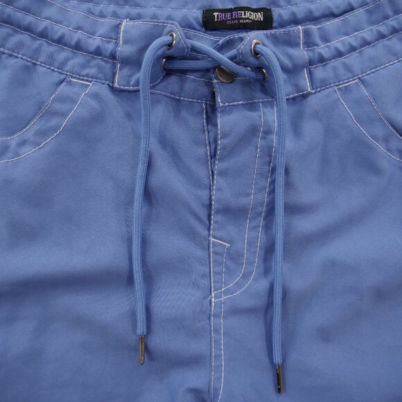 True Religion Shorts Mens 31 Blue Board Swim Surf Trunks Flip Pockets Drawstring - Picture 2 of 14